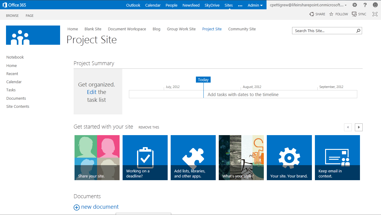Image of sample SharePoint dashboard.