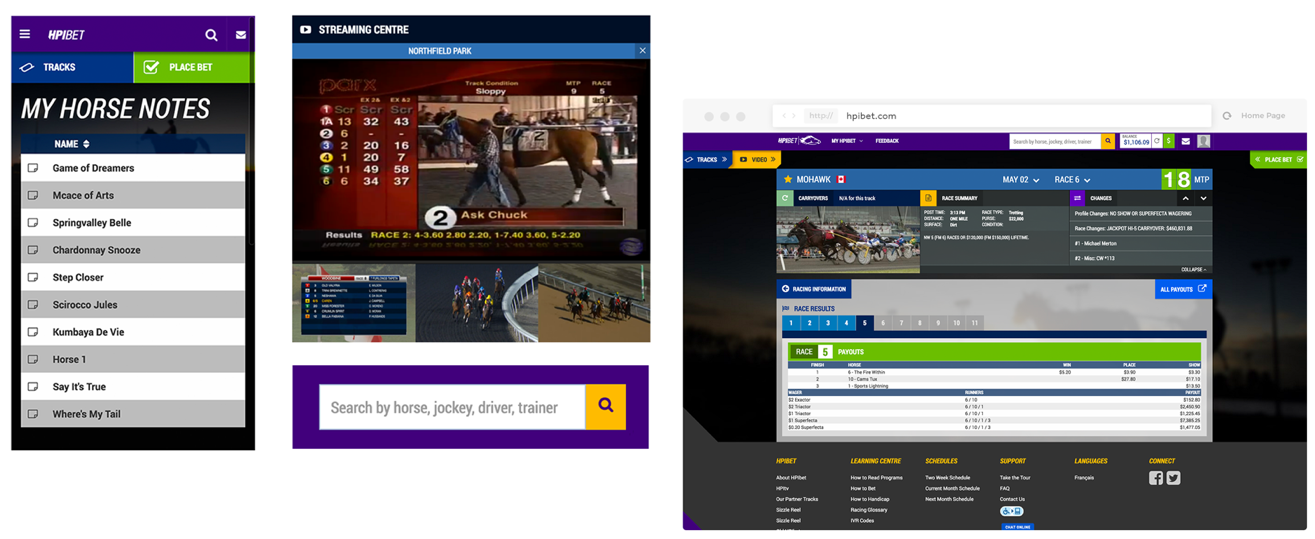 Group 18 Various screenshots of HPIBet dashboard.
