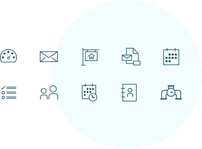 Group 143 Illustration of different icon designs.