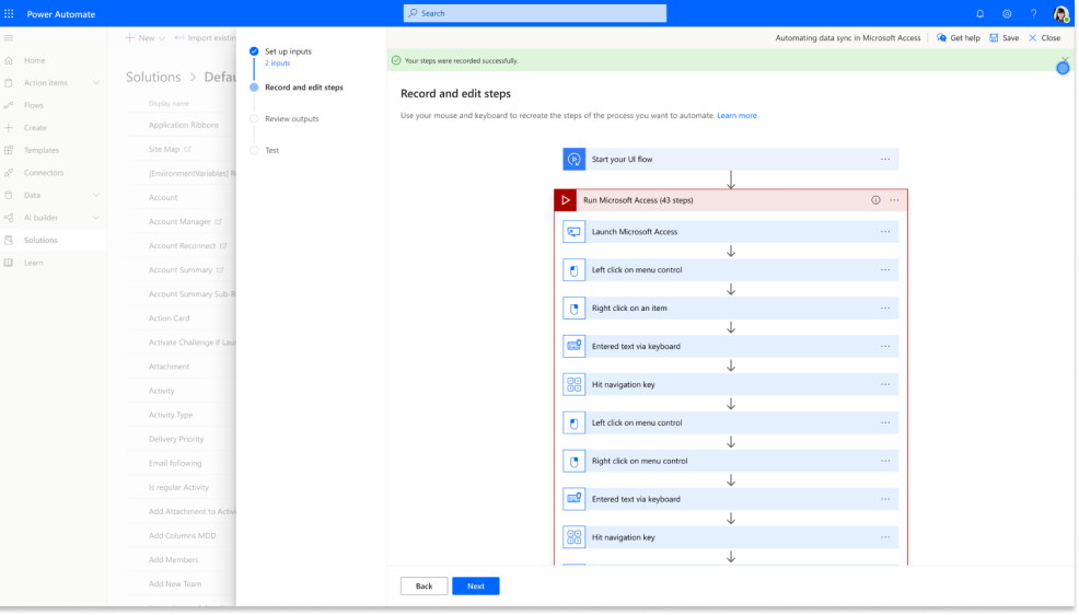 Sample Power Automate dashboard.