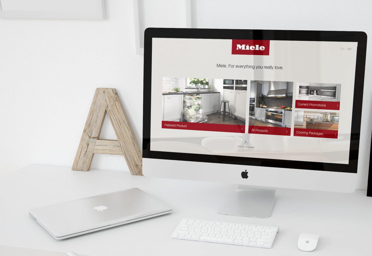 Miele website on a desktop computer.