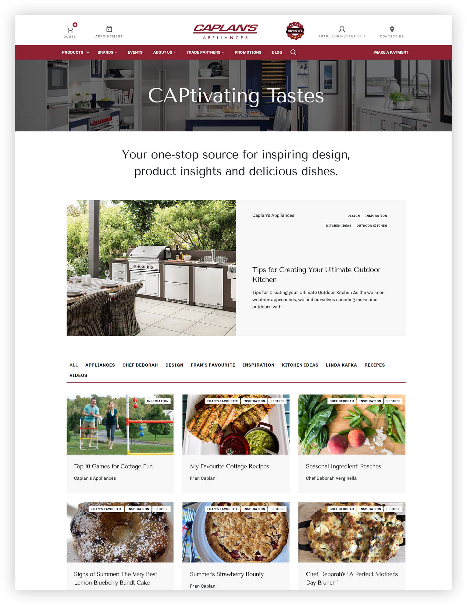 Caplan's Appliances blog page