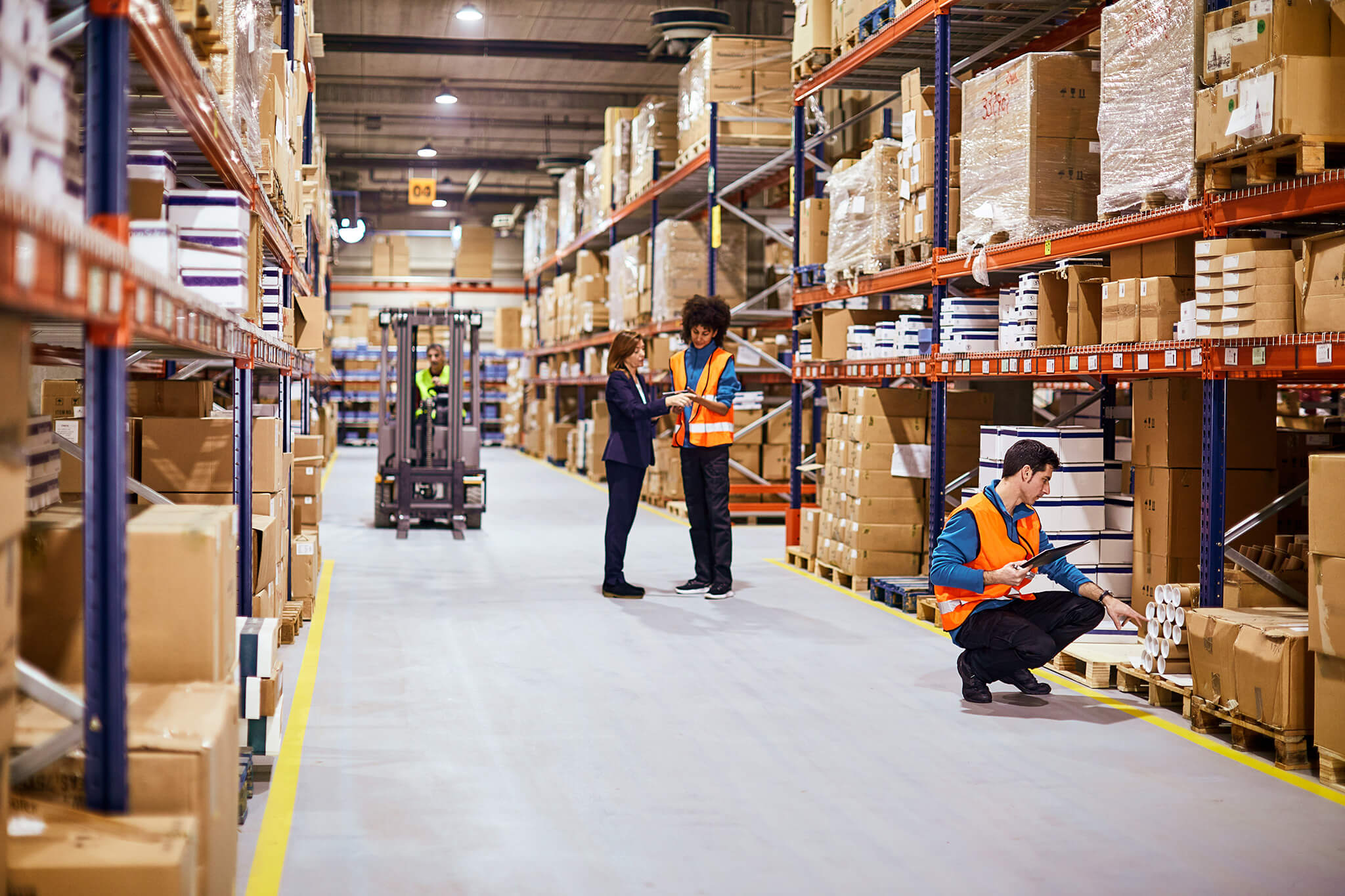 Workers in warehouse