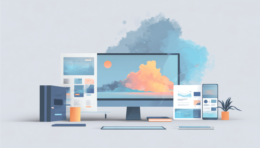 Illustration of different icon designs. 