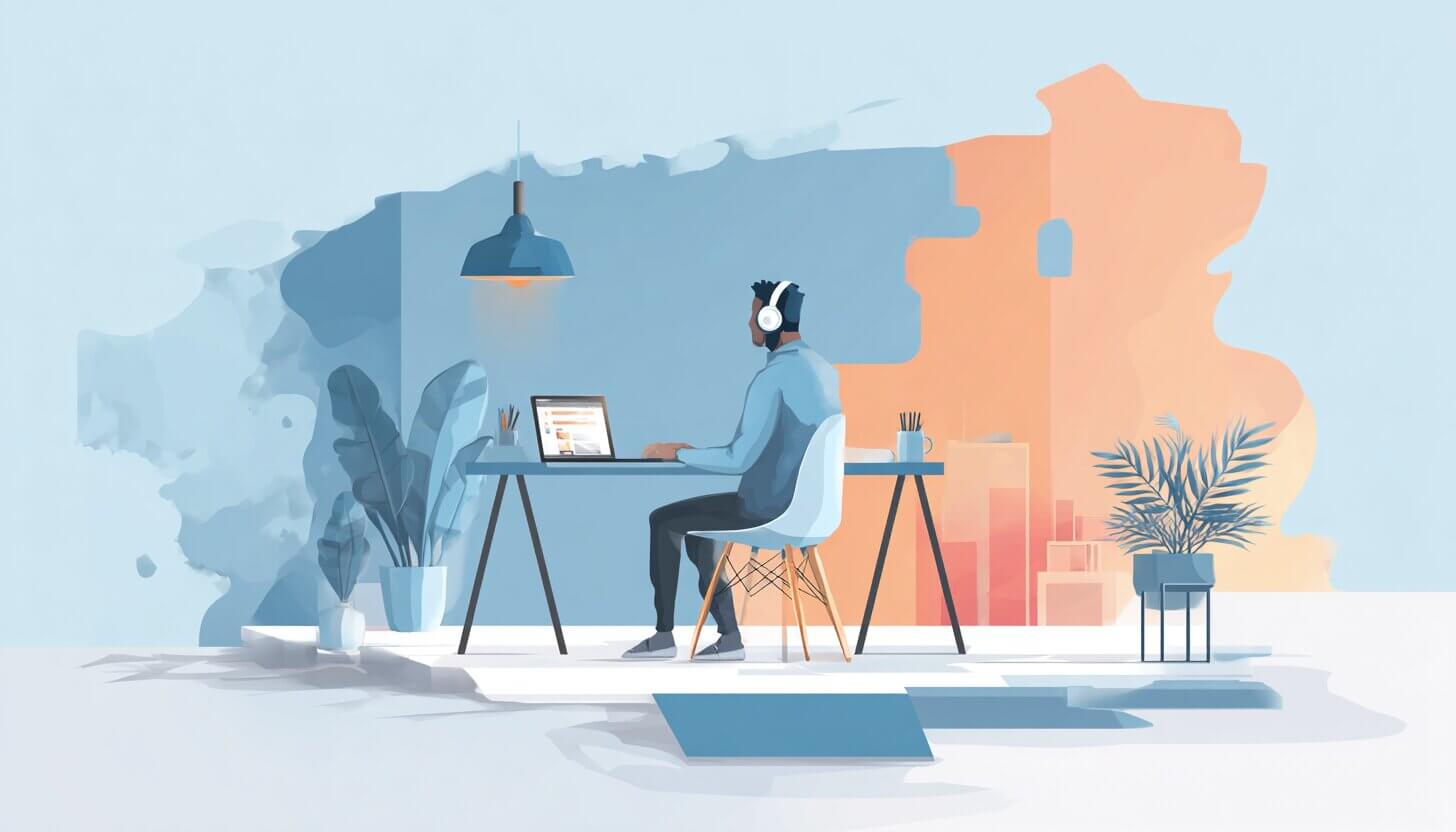 Illustration depicting collaborative conversation between a customer and a Whitecap consultant.