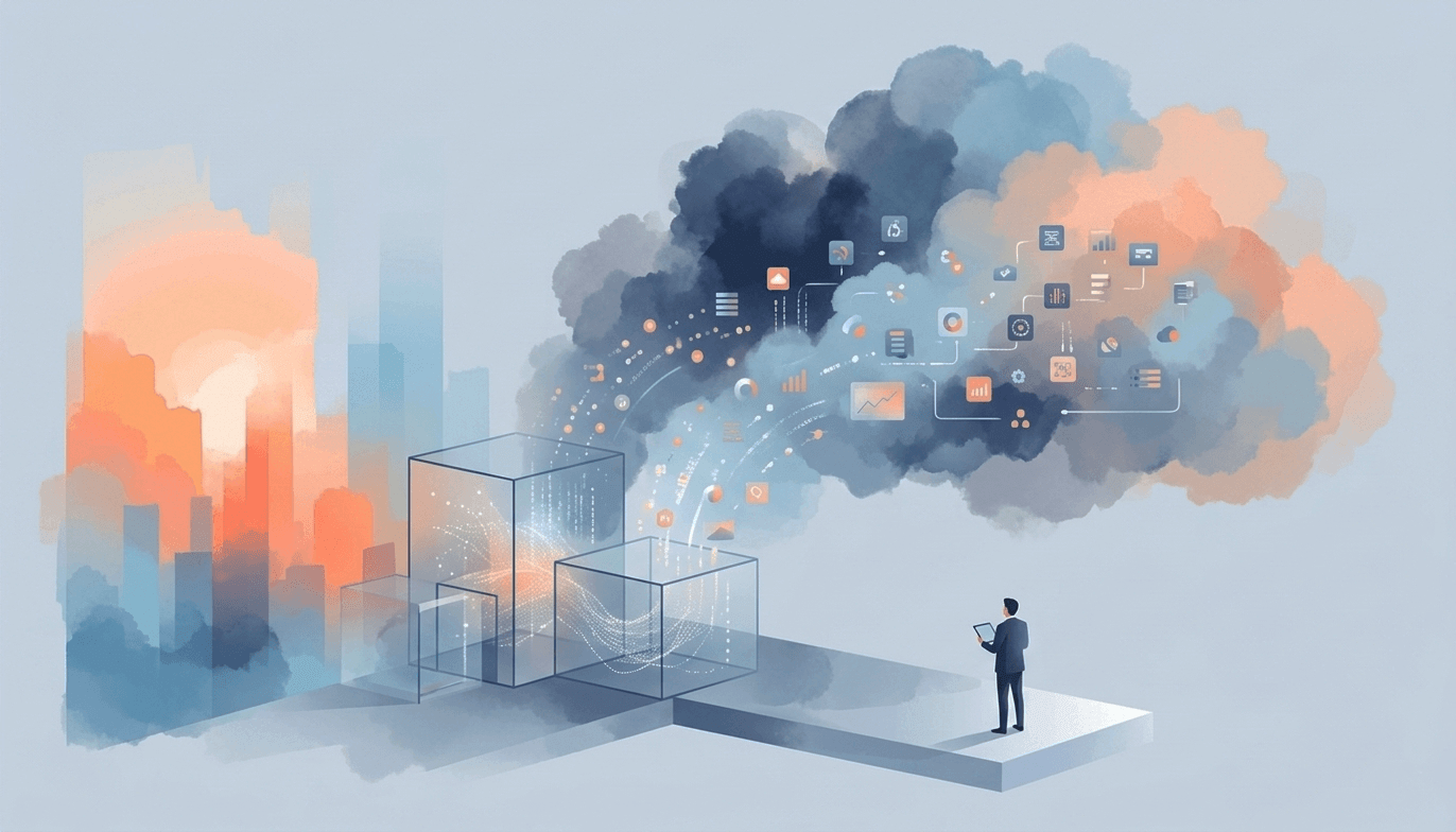 Concept illustration of custom cloud development