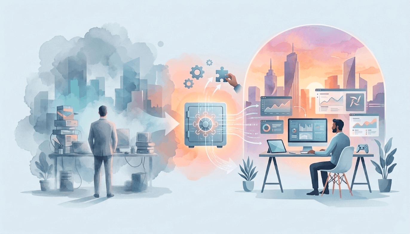 Concept illustration of custom software development