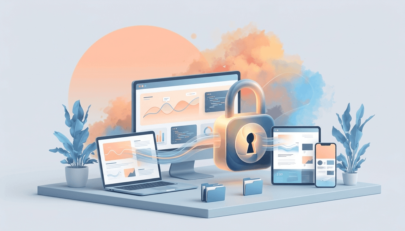 Concept illustration of secure web application development