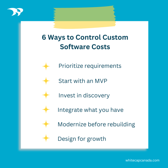 6 Ways to Control Custom Software Costs graphic